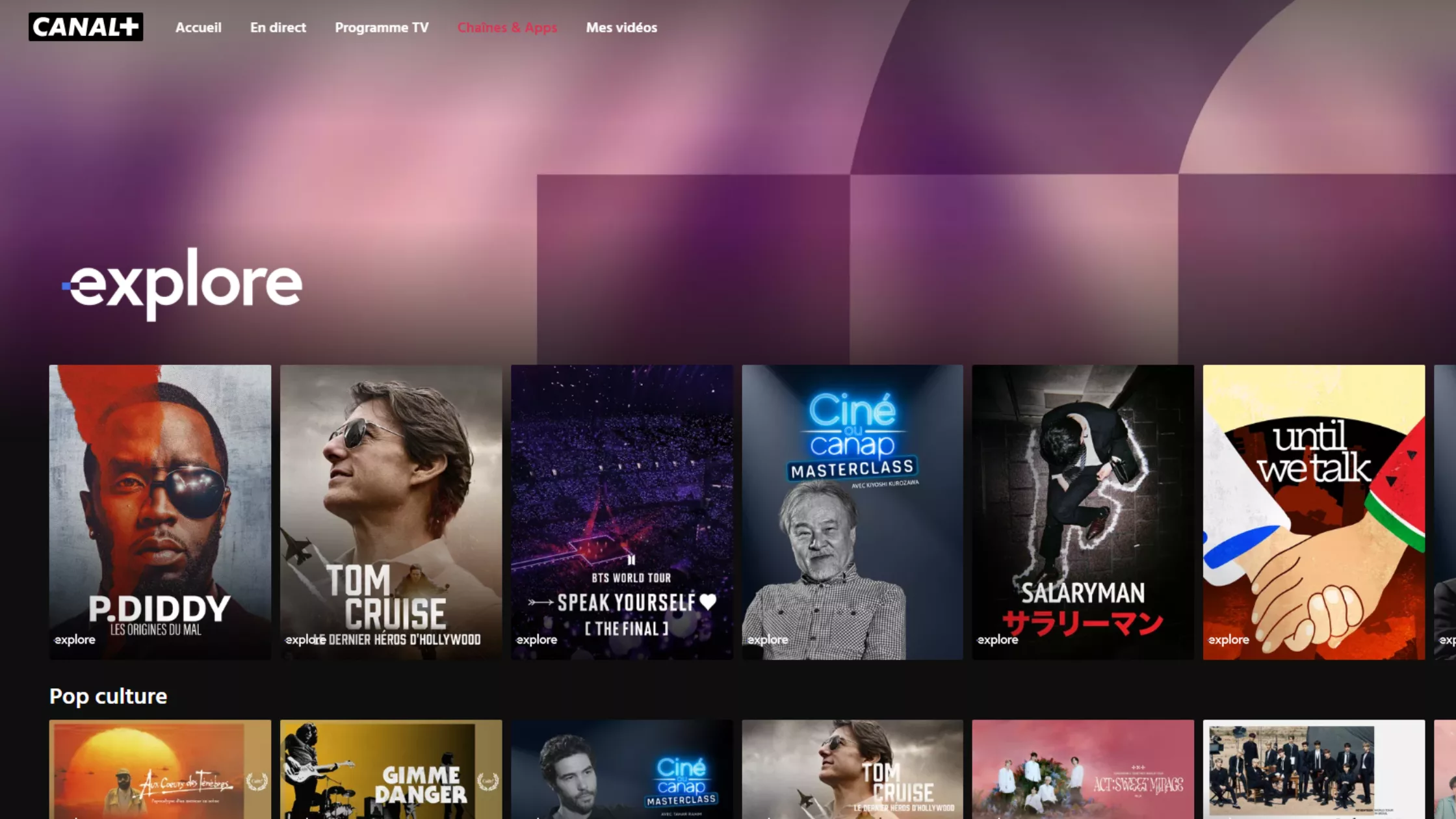 Explore de Mediawan débarque sur l’application CANAL+ avec une nouvelle identité visuelle