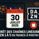 Arrêt des chaînes linéaires DAZN 1 à 5 en France