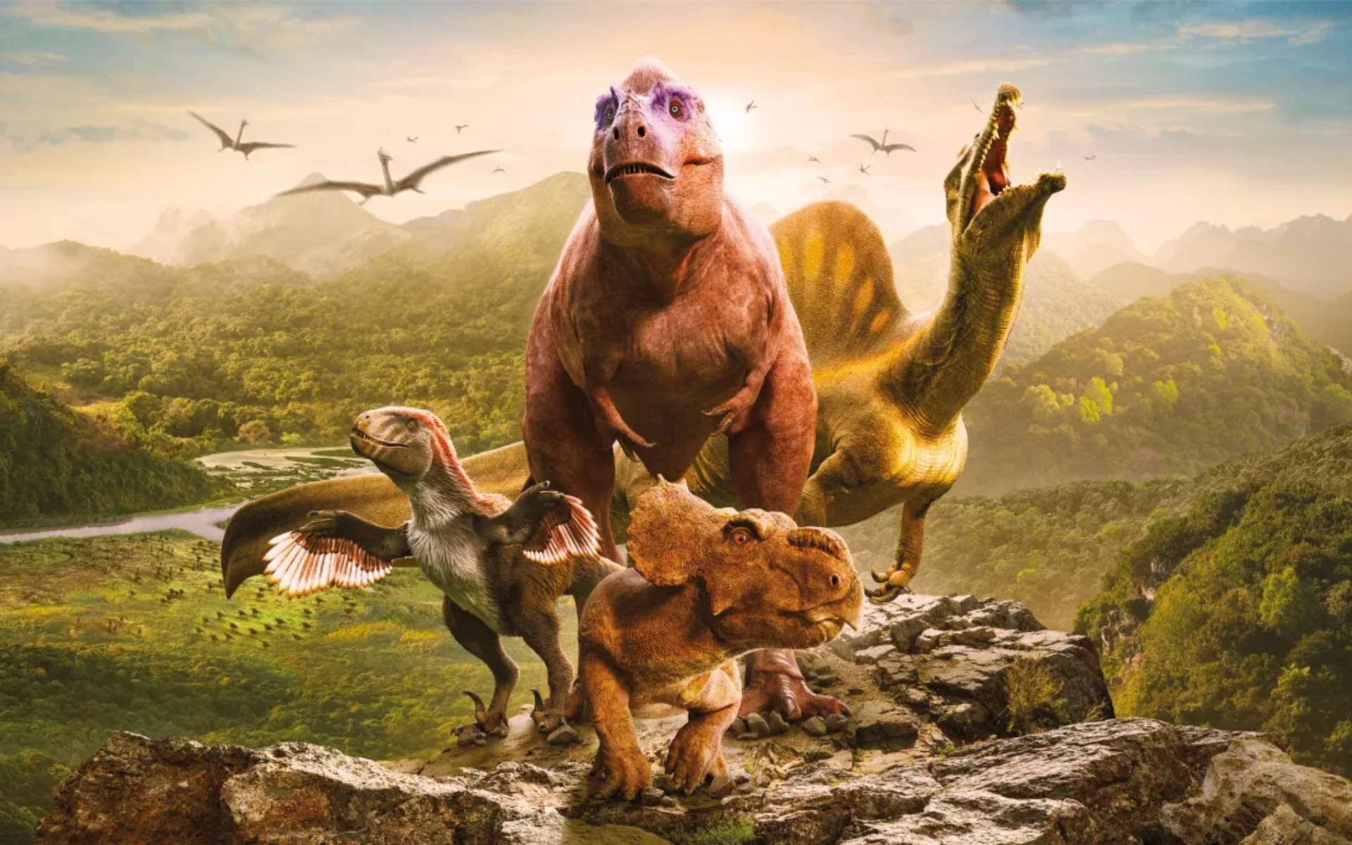 Plongez ce soir à 21h10 sur France 2 dans Sur la terre des dinosaures, un documentaire spectaculaire retraçant la vie de trois jeunes dinosaures à travers des découvertes paléontologiques fascinantes.