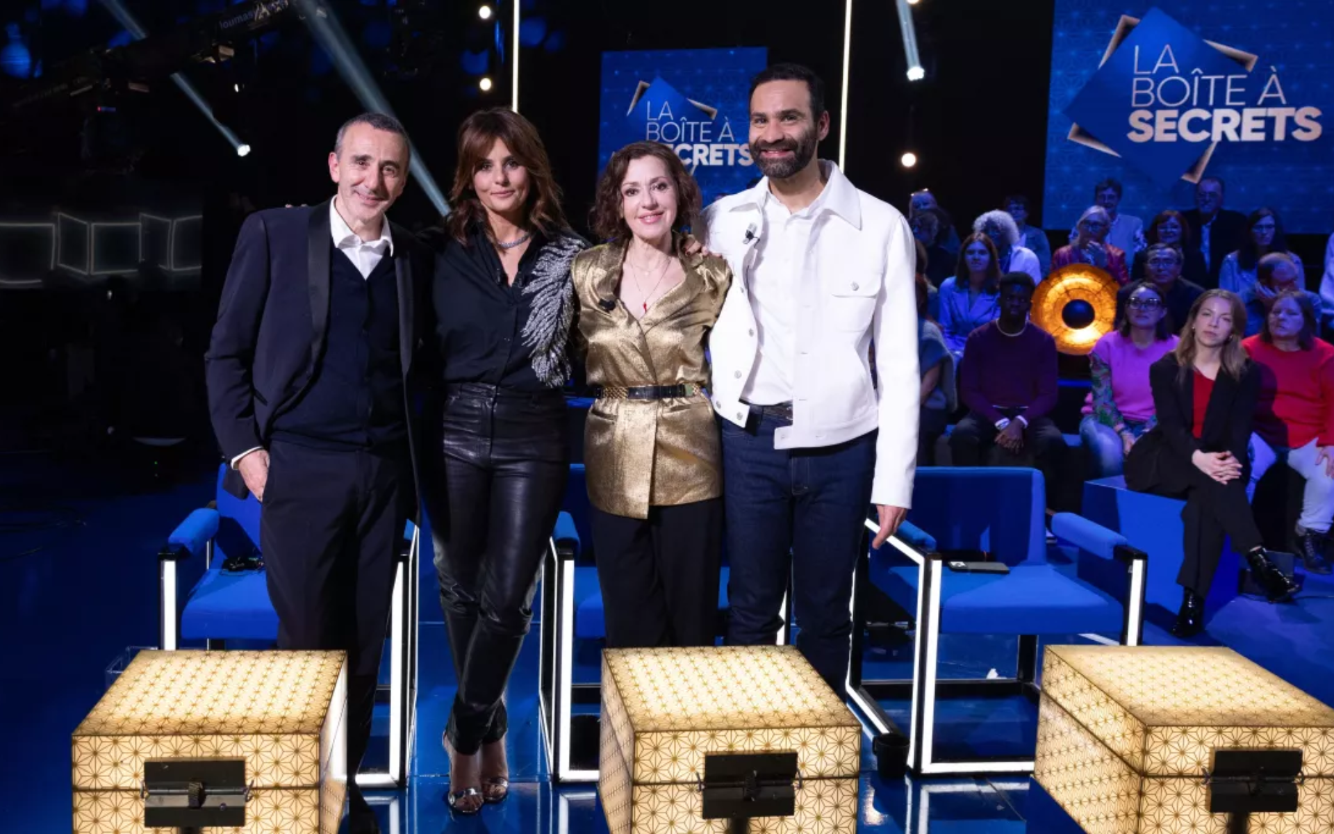 La boîte à secrets Faustine Bollaert reçoit Elie Semoun, Tina Arena et Ycare