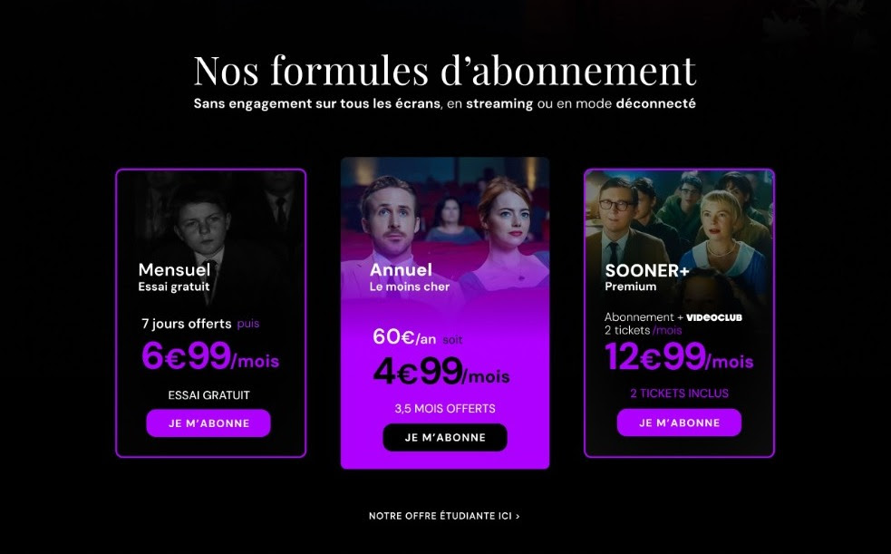 formules abonnement SOONER