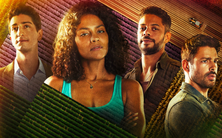Gloria Pires, Tony Ramos, Barbara Reis et Cauã Reymond dans la telenovela Les Larmes de la Terre, diffusée le samedi à 16h20 sur Novelas+