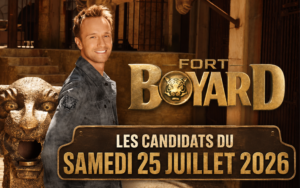 Équipe de Fort Boyard du 25 juillet 2026 avec Keen'V, Soso Maness, Arié Elmaleh, Alizé Cornet, Jonathan Jenvrin et Eva sur France 2